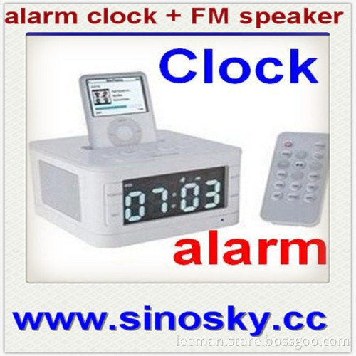 Leeman Portable Radio Alarm Clock Dock Charger FM Radio Speaker with Remote Control for mobile phone